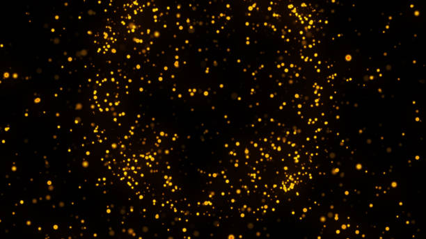 istock gold particles abstract background,Beautiful futuristic glittering in space on black background. 1438702027