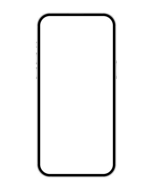 smartphone-vektor-mockup auf weißem hintergrund - handy stock-grafiken, -clipart, -cartoons und -symbole