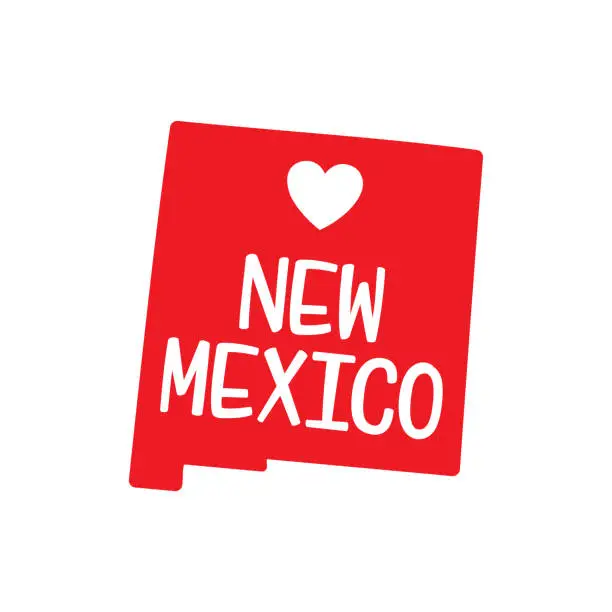 Vector illustration of love home state new mexico