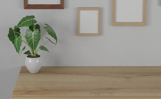 istock 3d render interior room. minimal style design. working desk. home interior design. template for website, wallpaper, and mockup. 1438703114