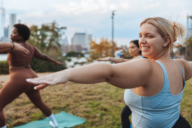 istock Yoga outdoor class in New York 1438703820