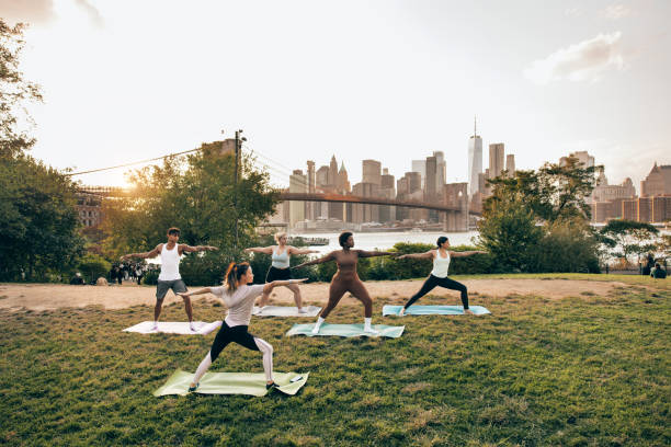 istock Yoga outdoor class in New York 1438704955