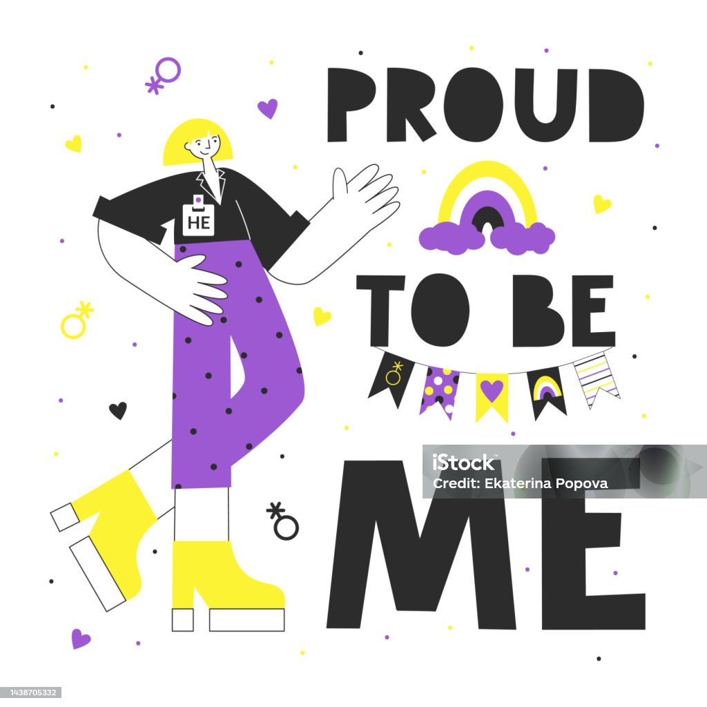 Androgynous Lettering Gender Queer And Nonbinary People Concept Lgbt Rights And Diversity ...