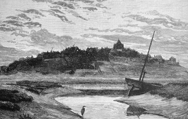rye – miasto w wielkiej brytanii, w hrabstwie east sussex - southeast england illustrations stock illustrations
