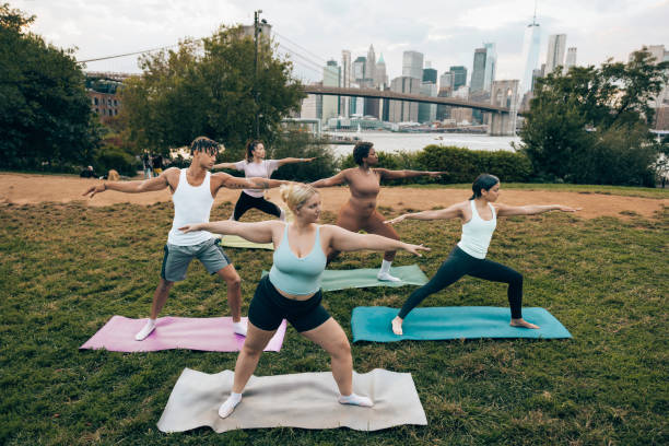 istock Yoga outdoor class in New York 1438706376