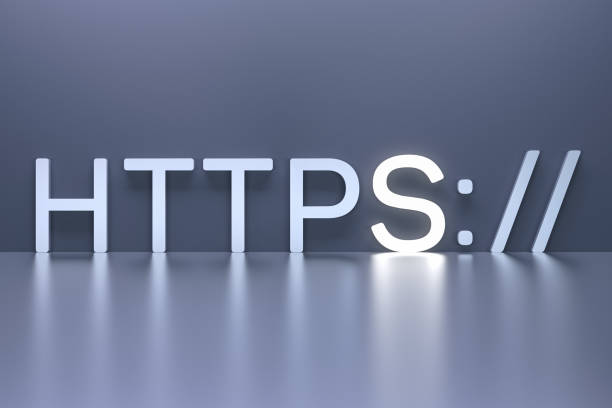 HTTPS concept with highlighted glowing S. HyperText Transfer Protocol Secure. Increasing the security of encryption. The concept of safe surfing on the net. 3D render. The HTTPS concept with highlighted glowing S. HyperText Transfer Protocol Secure. Increasing the security of encryption. The concept of safe surfing on the net. 3D render. hypertext stock pictures, royalty-free photos & images