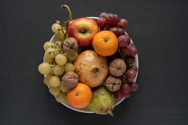 still life. Studio shot of mixed fruit in natural sun light