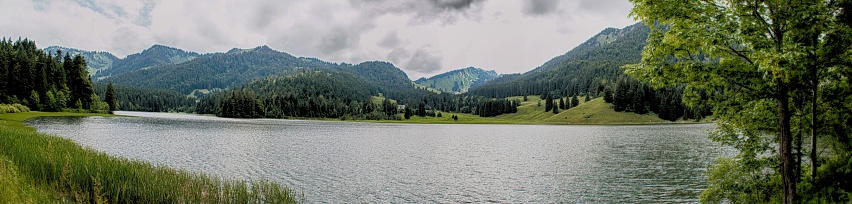 A beautiful panoramic landscape in Spitzingsee