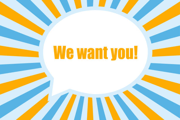 istock We want you bubble banner icon. Poster speech illustration symbol. Label information vector 1438718017