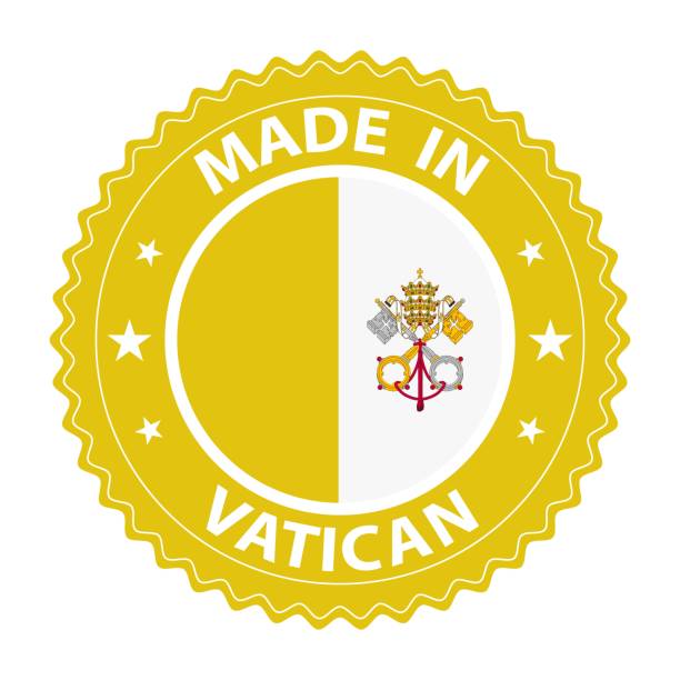 istock Made in Vatican badge vector. Sticker with stars and national flag. Sign isolated on white background. 1438719593