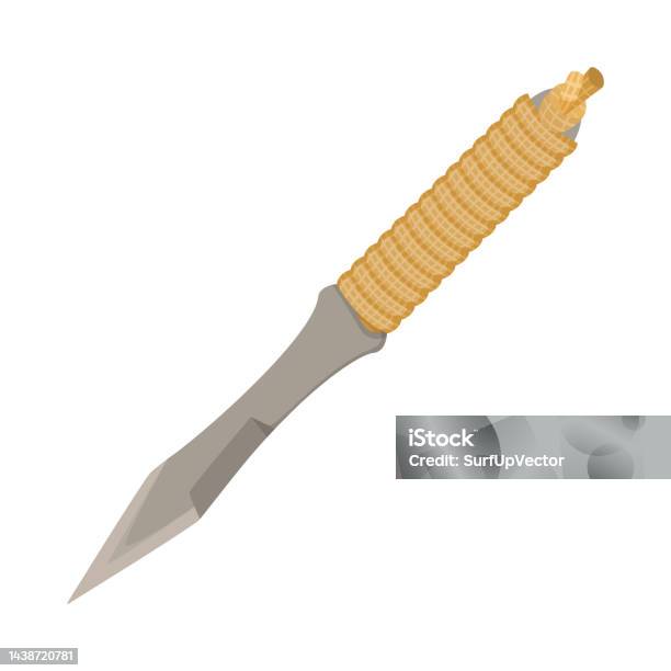 Dagger With Rope Metal Combat Dagger With Rope Handle Cartoon Illustration Stock ...
