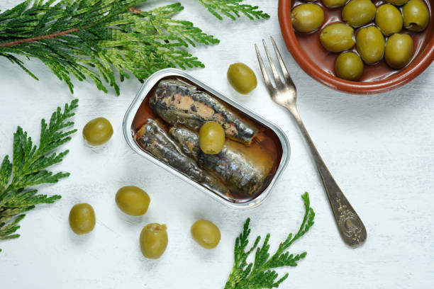 Can of sardines in olive oil