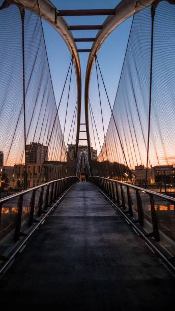 istock Night cityscape seen from a bridge 1438727957
