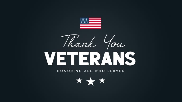 Thank You Veterans background. Veterans Day. Honoring all who served. 4k animation