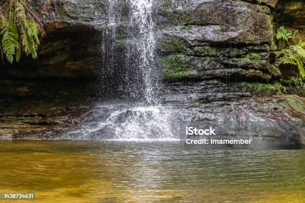 Pool Of Siloam With Waterfall In Blue Mountains National Park Background With Copy Space Stock Photo - Download Image Now