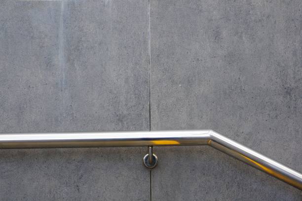 istock Metal stair handle attached to a wall 1438738794
