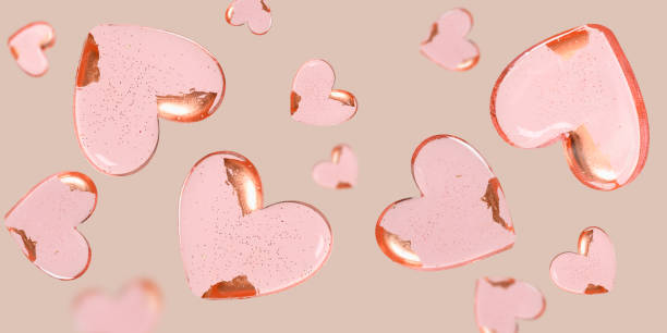 istock Seamless pattern of heart shaped pink sweets for Valentines day greeting card. 1438741298