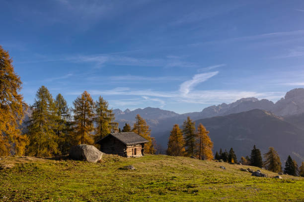 istock Mountain landscape at dawn, Dolomiti, Trento. 1438743059