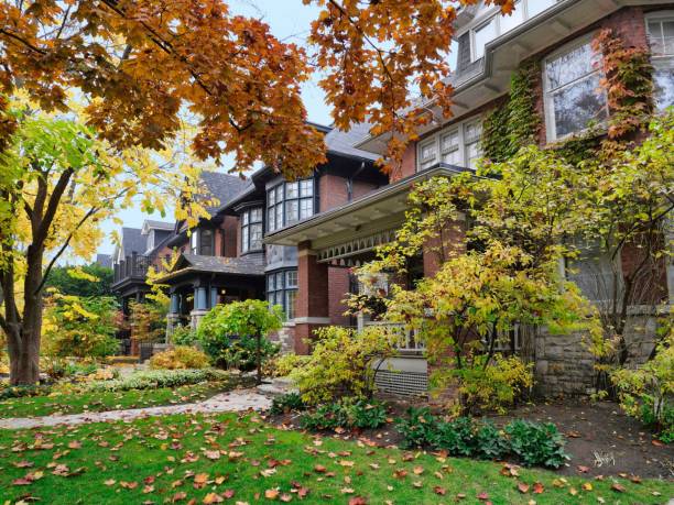 istock Residential neighborhood with fall colors 1438748038