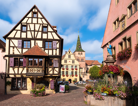 Turckheim, France - October 12, 2022: The old medieval town of Turckheim in Alsace.