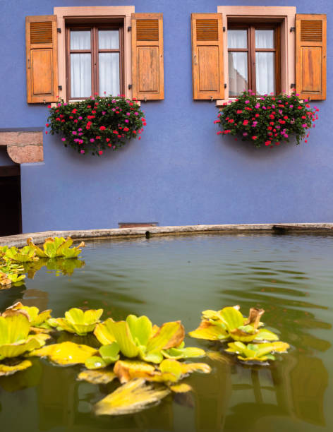 Scene from the traditional historic village of Gueberschwihr in Alsace, France