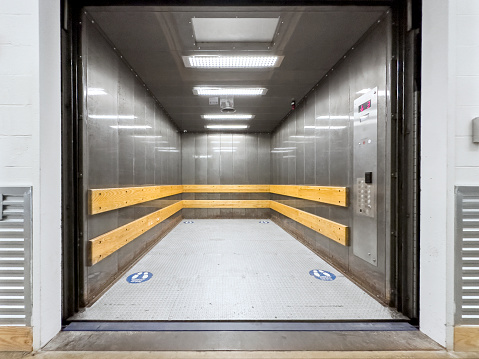 Elevator in an industrial building