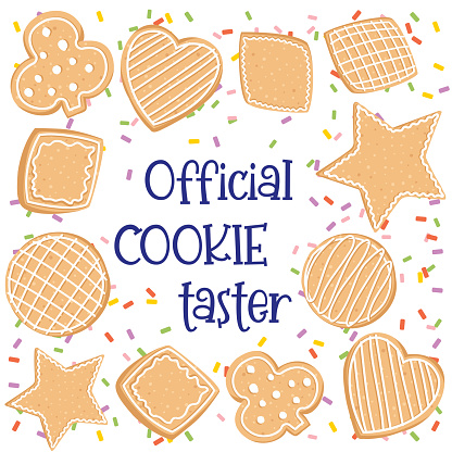 A cute cookie themed background or poster with a holiday text phrase.
