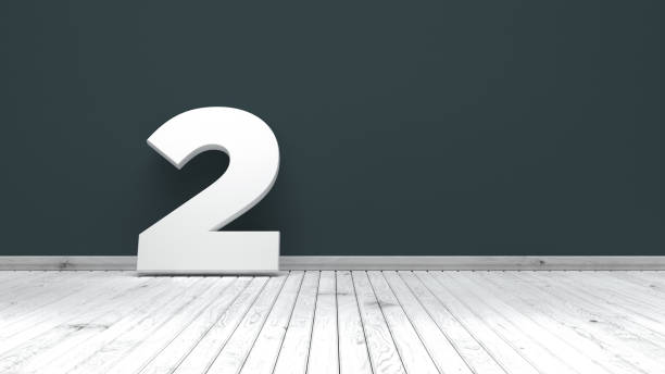 istock Number two on white wood floor 1438770473