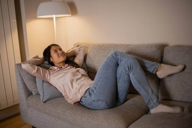 istock Beautiful woman relaxing 1438771816