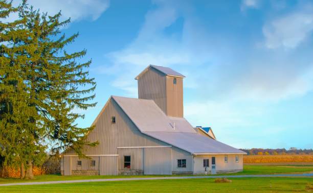 istock Old Gray barn with silo-Howard Counthy, Indiana 1438775277