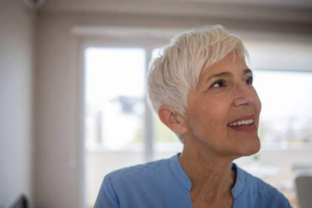 istock Beautiful senior woman posing 1438775299