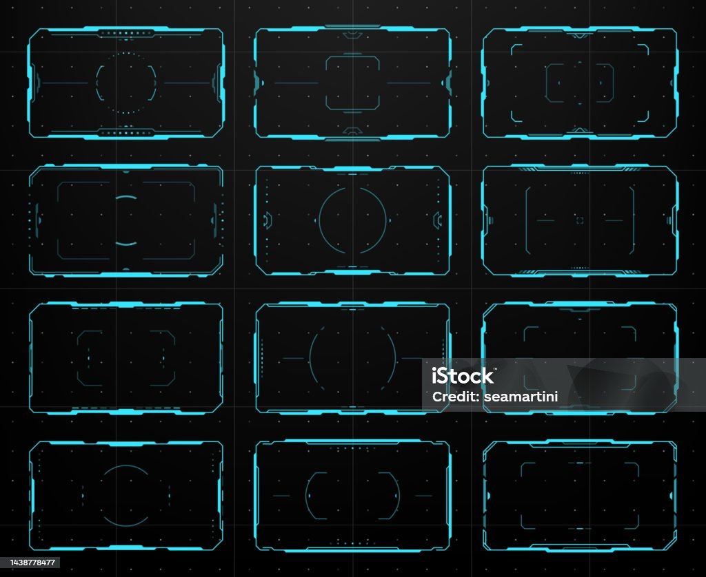 Aim Panel Prop Hud Ui Interface Aim Control Target Frames Set Stock Illustration ...