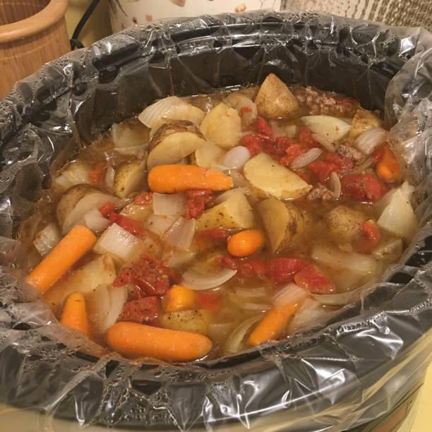 Slow Cooker Stew stock photo