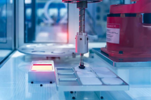 istock pneumatic piston sucker unit on industrial machine,automation compressed air factory production 1438782138