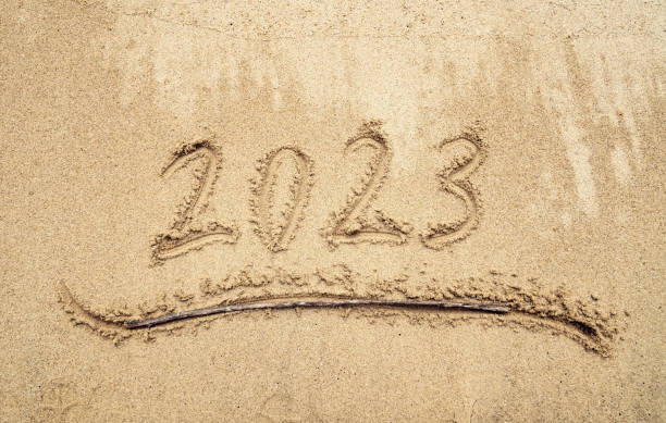 istock 2023 handwritten in sand on a beautiful beach 1438783237