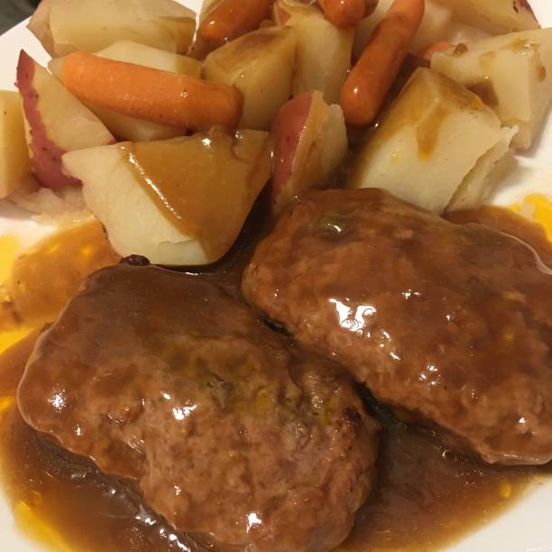 Meatloaf Potatoes & Gravy stock photo