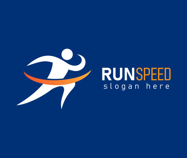 Run Speed Design Vector Symbol Illustration Creative Abstract Running Body Chiropractic sport logo tinea stock illustrations