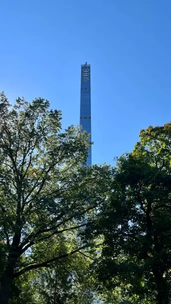 Steinway Tower towering over Central Park in Manhattan