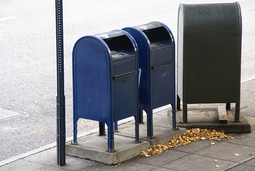 Mail Boxes on Street Corner