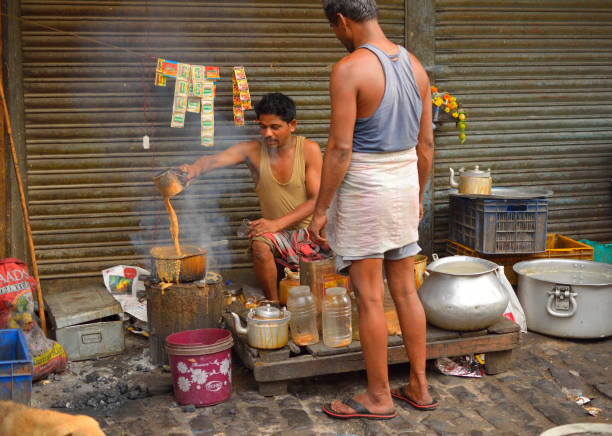 Giza, Egypt - January 23, 2025: Day at the local groceries market on the streets of Giza, famous for historic landmarks - Giza Pyramids. Local sellers waiting for the customers