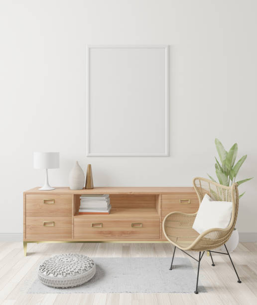 istock Wall mounted picture frame, complete with lockers and flower vases 1438802437