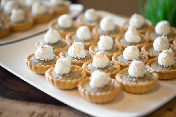 istock Selective focus of Tart on white dish on the buffet table 1438802457
