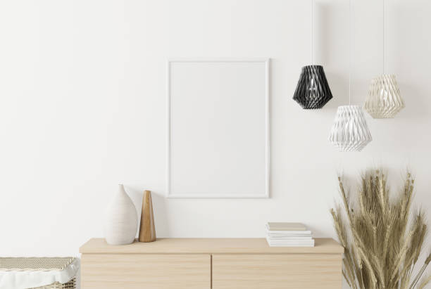 istock Wall mounted picture frame, complete with lockers and flower vases 1438802825