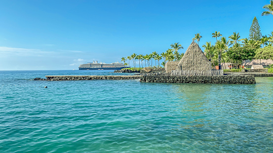 October 14, 2022, Kona, Hawaii.  The meeting place of King Kamehameha still stands in the harbor of Kona, Hawaii.  This meeting place was essential in the history of Hawaii.  It is the site where many meetings took place to reunite the tribes and the peoples of Hawaii.