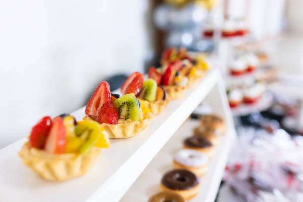 Dessert table with cakes for a party