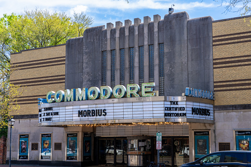 Portsmouth Virginia - April 3 2022: The Commodore Theater in Downtown Portsmouth on High Street