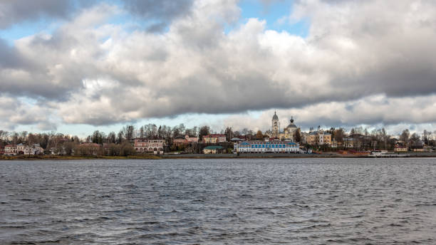 istock View of the town of Myshkin from the Volga river. 1438813692