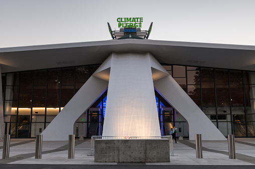 Seattle, USA - Sep 1, 2022: The Climate Pledge Arena at the Seattle Center in the Queen Anne neighborhood late in the day.