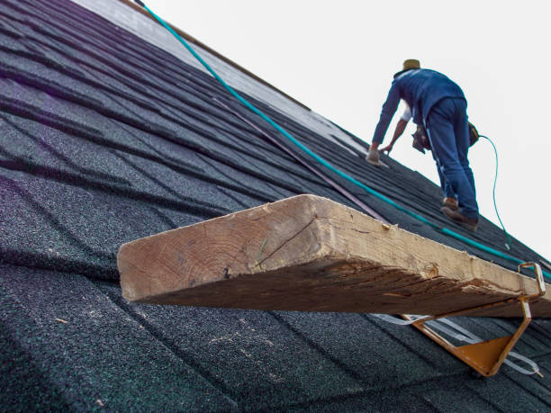 istock Support bracket and foot support on shingle roof installation 1438818076