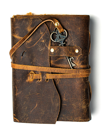 Antique Leather Journal with old key